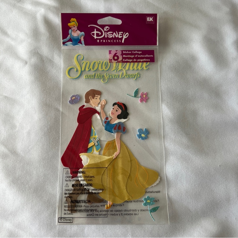 NWT Rare EK Success Disney Snow White and Prince Dimensional Sticker Set